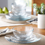 Mainstays 55800 12-Pieces Round Clear Glass Dinnerware Set