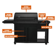 Traeger Woodridge Elite Wi-Fi Pellet Grill and Smoker, 970 Sq In Cooking Area, Side Sear Station, Super Smoke Mode, Electric Wood Pellet Grill, Black, TFC97XLH