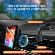 MHCBSR Wireless CarPlay Screen, 8-Inch Portable Car Stereo with 4K Front Dash Cam, 1080P Rear Backup Camera, Satellite Radio, Apple CarPlay & Android Auto, GPS Navigation, Voice Control