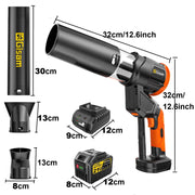 Gisam Rotatable Brushless Cordless Leaf Blower, 800000 RPM, 320 CFM, Handheld with Dual 21V 6.0Ah Batteries