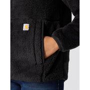 Carhartt Women's Loose Fit Fleece Pullover, 9.7-Oz Polyester, Secure Zipper Pocket, Elastic Cuffs, Black, X-Large, 106470