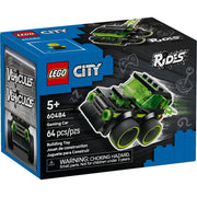 LEGO City Rides Gaming Race Car Building Toy with Neon Design, Oversized Tires, Driver Minifigure, Ages 5+, 64 Pieces, 60484