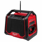 Milwaukee M18 Bluetooth Jobsite Radio with Built-In Charger, USB-C Charging, AUDIO-LINK Technology, Impact Resistant, IP65 Dust and Water Resistant, PACKOUT Compatible, 2956-20