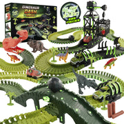 USA Toyz 225 Piece Green Ultimate Dinosaur Dash Race Track Adventure Playset for Kids Ages 3+