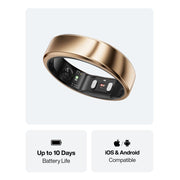 RingConn Gen 2 Air Smart Ring, Ultra-Thin Titanium, AI Health Tracker with 10-Day Battery, IP68 Waterproof, Dune Gold, Size 8, RCA-02