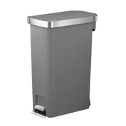 Better Homes & Gardens EKWM6268-40L-GR 10.5 gal Plastic Slim Kitchen Step Trash Can, Gray