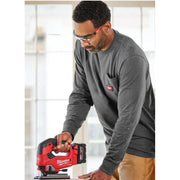 Milwaukee 606G-L Men's Large Gray GRIDIRON Cotton/Polyester Long-Sleeve Pocket T-Shirt