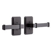 MNG 505 Solid Brass Dummy Interior Door Set w/ Sculpted Flat Lever Handle - Left Hand - No Backset - Matte Black