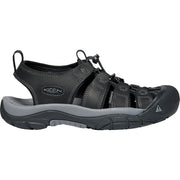 KEEN Newport Leather Hiking Sandals for Men - Black/Steel Grey - 9M
