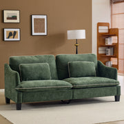 Ktaxon 84 Sofa Oversized Loveseat with Deep 24.4-Inch Seat, Composite Linen Fabric, High-Resilience Foam Cushions, Lumbar Pillows, Green
