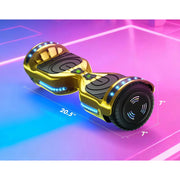 Tcdjtc LBW17 Hover Board with Dual Motor, Balance Board with Bluetooth Speakers and LED Lights, GOLD12