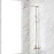 Signature Hardware 936278 Alliston Pressure Balanced Exposed Pipe Shower System with Rainfall Shower Head and Hand Shower Oil Rubbed Bronze Showers
