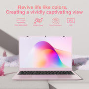RNRUO 14in Pink Ultrabook Laptop, Intel Pentium Gold 6500Y 3.4GHz, 8GB DDR3 RAM, 256GB SSD, FHD IPS Display, Windows 11, Office 2024, WiFi 5, Bluetooth 5.0