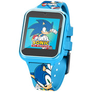 SEGA SNC4171NVWM Sonic The Hedgehog iTime Unisex Child Smart Watch with Silicone Strap and Blue Case 42mm