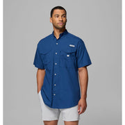 Columbia Mens PFG Bonehead Short Sleeve Button-Down Fishing Shirt, Carbon, Extra Large