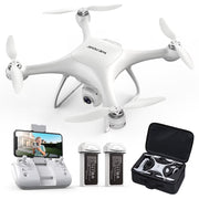 Wefone WF22 Drone with Camera for Kids and Adults, Lightweight, Optical Flow, 2 Batteries, White