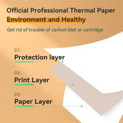 Jeree A4 Thermal Printer Paper, 4 Rolls, 8.3 in Wide x 23 in Length, BPA-Free, Waterproof, Jam-Free Design, Compatible with PeriPage A40 M08F MT810