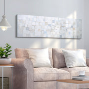 Empire Art Direct Abstract Textured Hand Painted Canvas Wall Art, Metallic Finish, 20 in x 72 in, Frozen Tundra MAR-CB9878-7220