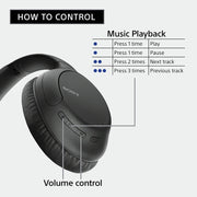 Sony WHCH710N Noise Cancelling Wireless Bluetooth Headphones, Black