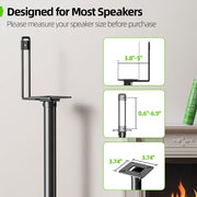 USX MOUNT Speaker Stand, Height Adjustable 32.44-42.44 in, Steel Metal, Black, Supports Up to 11 lb, Pair, WAS501