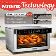 Gourmia Digital Air Fryer Toaster Oven, 4 Slice Capacity, 12 Preset Functions, FryForce 360 Technology, Convection Mode, Black, GTF1188BA