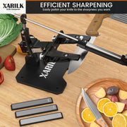 XARILK GEN3 Guided Knife Sharpener Kit, Aluminium Alloy, 3 Diamond Grit Plates 320#, 800#, 2000#, for Hunting and Kitchen Knives