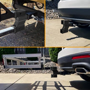 Nilight Trailer Dual Hitch Extender, 2 Inch Receiver, Adjustable 2 or 4 Inch Rise or Drop, Matte Black Powder Coated Forged Steel, 10,000 lbs Capacity, 92168B