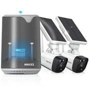 OOSSXX OSX-WSC2PC 100% Wire-Free Wireless Solar Cameras 2-Way Audio PIR Detection Dual Antennas Outdoor Surveillance System