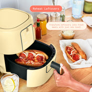 Made By Gather Beautiful 3 Qt Air Fryer with TurboCrisp Technology, EverGood Ceramic Nonstick Coating, Buttercream, Digital Touch Display, 29432