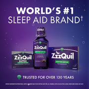 ZzzQuil Nighttime Sleep Aid Liquid, Diphenhydramine HCl 50mg, Calming Vanilla Cherry Flavor, 24 Fl Oz Pack of 2