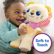 Playskool Sensory Pal Lion Plush Interactive Stuffed Animal with Motion, Silicone Teething Accents, Built-in Rattle, 14 Inch