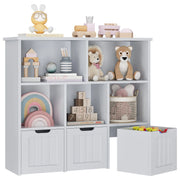 Homfa FMD-112 5 Cube Toy Storage Organizer with 3 Movable Drawers, Gray Finish