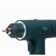 TINKR Cordless Brushless Power Drill, 12V, 30 Torque Settings, Dual Speed, LED Display, USB-C Rechargeable, Soft Grip, Green, Complete 18-Piece Kit, TNKR-CD-12-B