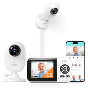 Look Look BABY Video Baby Monitor, 1080P HD Camera with Night Vision, 2.8 Inch IPS Screen, AI Cry and Face Detection, Two-Way Talk, Lullabies, Multi-Camera Support, Smart Watch Connectivity, Temperature Monitoring, LLBU2se