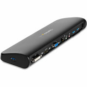 StarTech.com Dual Monitor USB 3.0 Docking Station with HDMI, DVI, VGA, 3 USB 3.0 Ports, Gigabit Ethernet, Audio Jack, Black USB3SDOCKHDV