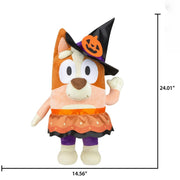 Bingo Halloween Greeter, Bluey Show Holiday Standing Greeter with Witch Hat, 2 Ft Tall