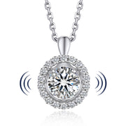 MomentWish US-MP75057B Simulaed Diamond Moissanite Necklaces for Women, Horseshoe, Sterling Silver