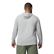 Columbia Men's PFG Solar Stream II Hoodie, Omni-Shade UV Protection, Omni-Wick Moisture-Wicking, Omni-Freeze Cooling, Cool Grey, Big Size, 215630