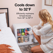 Cooluli - Curve 1.7 cuft Freestanding Compressor Fridge - White