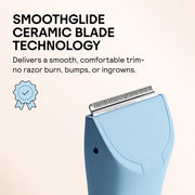 Meridian M2E Trimmer Original Bikini & Body Hair Electric Shaver for Women & Men, Sky