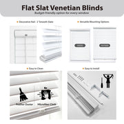 Regal Living Cordless Venetian Vinyl Blinds, 2-Inch Room Darkening Slats, White, 26 x 48 in, WMQKWT260480