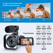 OIEXI 4K Camcorder Vlogging Camera 48MP