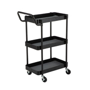 Test Rite Products VW00009U 3 Tier Utility Cart with EVA Mats, Gray Steel Frame, Rolling Design, 37 in Height, Gray