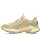 Merrell Women's Moab Speed 2 Hiking Shoes, Khaki, Breathable Nylon Ripstop Upper, FloatPro EVA Midsole, Vibram TC5+ Outsole, J037854