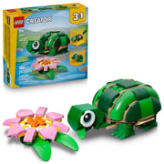 LEGO Creator 3 in 1 Turtle with Water Lily Flower Building Toy, 124 Pieces, Multicolor, 6581019