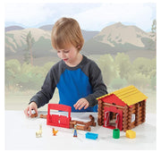 Basic Fun 00858  Lincoln Logs Fun On The Farm 102 Parts  Real Wood Logs - Ages 3+
