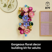 LEGO Botanicals Flower Wall Building Set for Adults, 879 Pieces, Artificial Plants and Flowers Home Office and Bedroom Decor, 11503