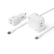 Member's Mark 65W USB-C PD Charger Kit, Dual 20W Fast Charge, Portable Gray Cable, 990356846