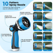 OHHANI Stainless Steel Garden Hose, 100 ft x 5/8 in, Kink Resistant, 10-Function Sprayer, Silver