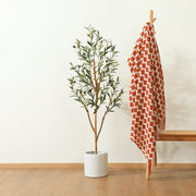 DR.Planzen 4 ft Artificial Olive Plants with Realistic Leaves and Natural Trunk